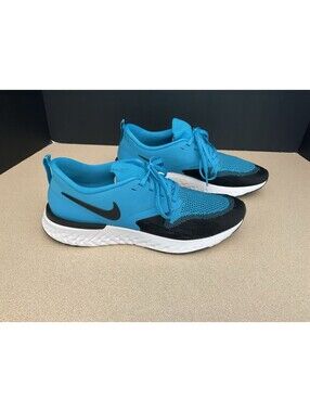 Mens Nike Odyssey React 2 Flyknit Blue Lagoon/Black Running Shoes. Size 9. Nice!